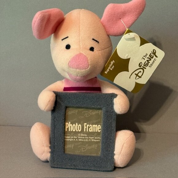 Vintage Disney Store Picture Frame 2X2 Winnie Pooh Piglet Plush Stuffed Animal - Picture 1 of 4